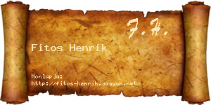 Fitos Henrik névjegykártya